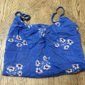 Gap Women's Small Blue Floral Cami Top  Adjustable Straps Summer Casual